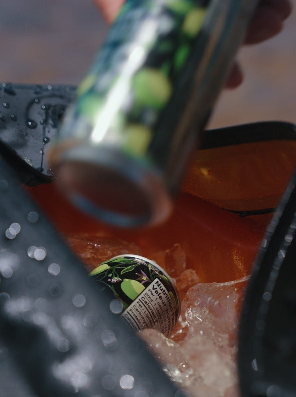 Outdoor soft cooler ice