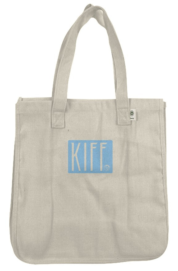 Kiff Hemp Market Tote - Natural/Blue