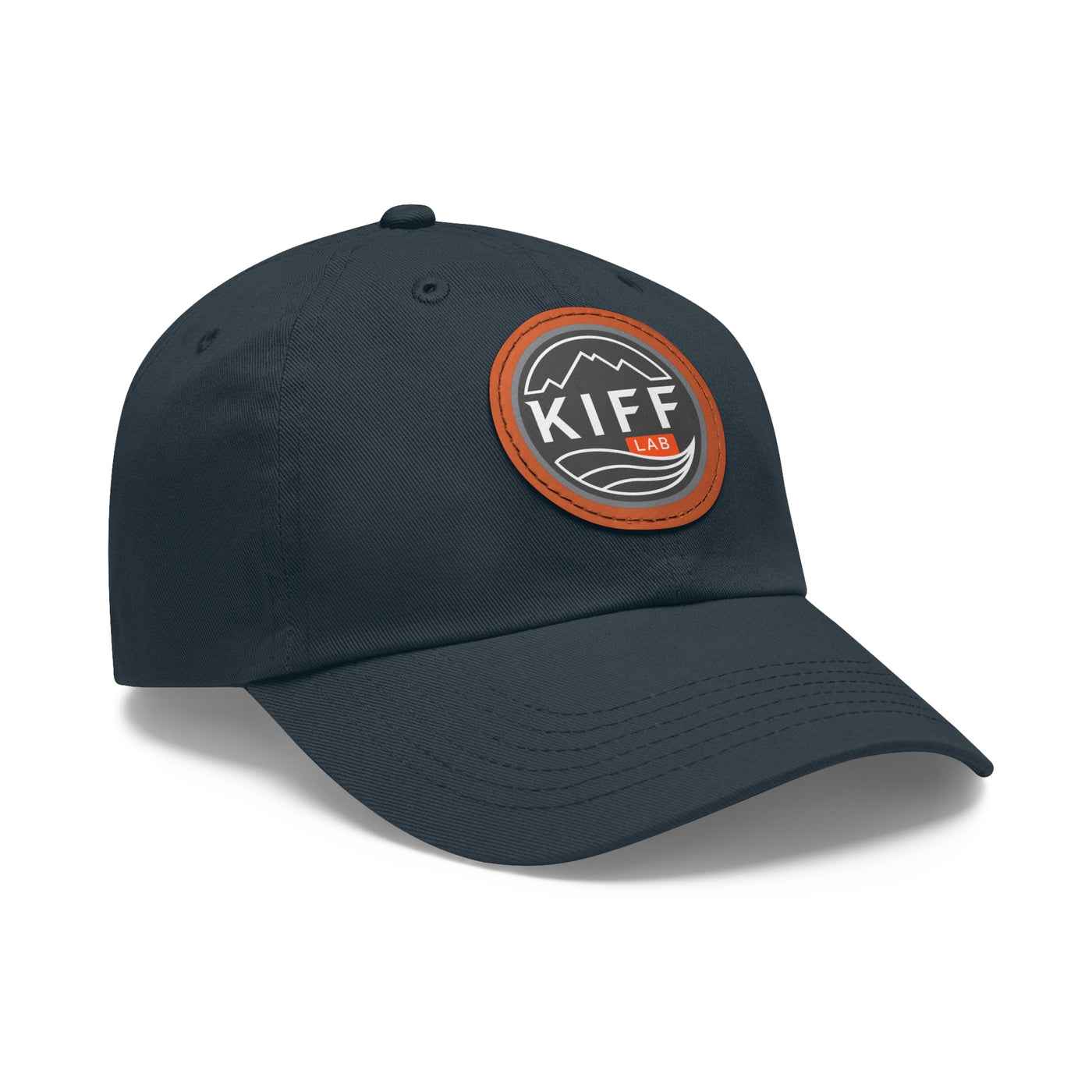 KiffLab Dad Hat with Leather Patch Navy