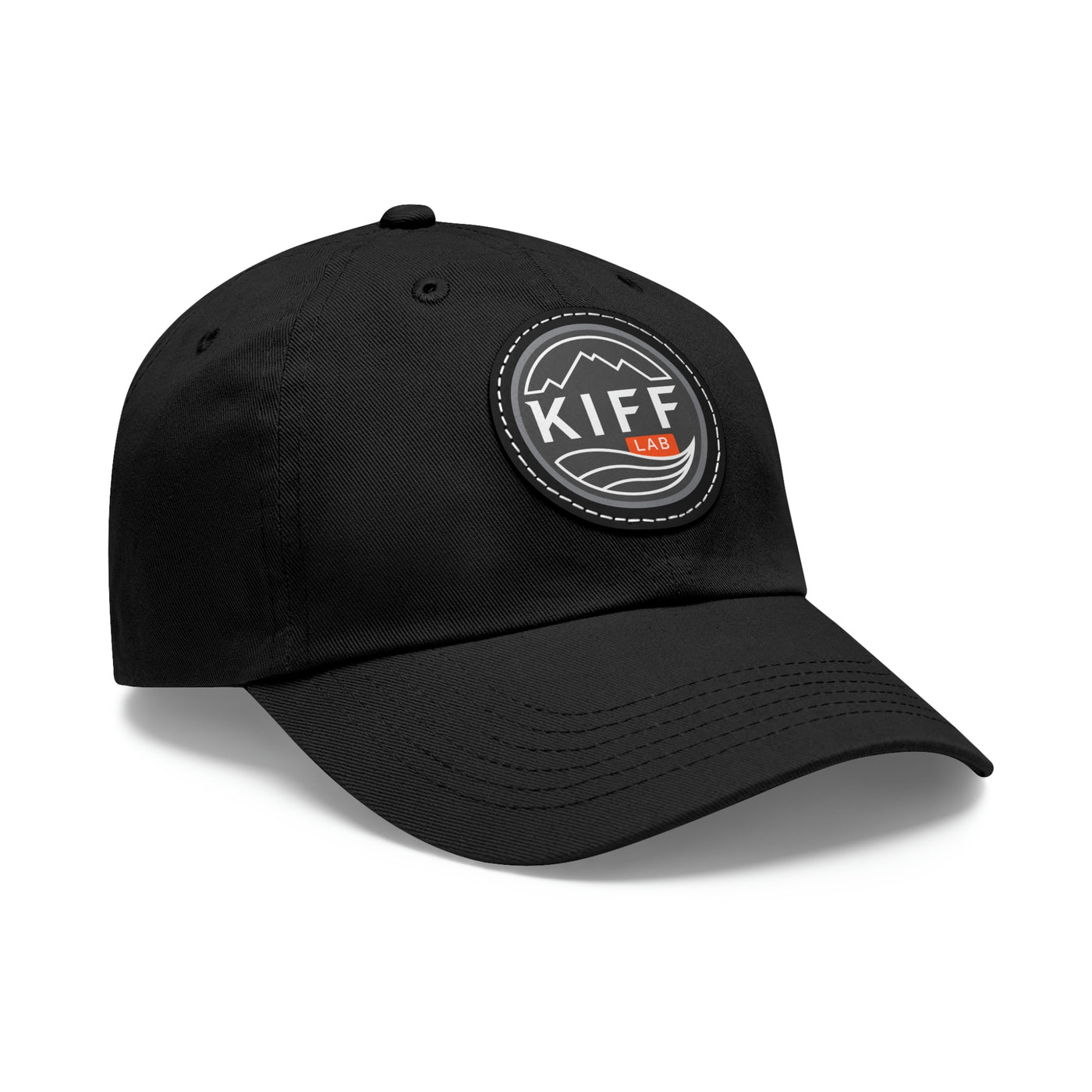 KiffLab Dad Hat with Leather Patch Black